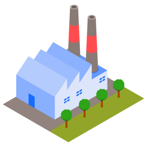 Medical device factory layout design icon